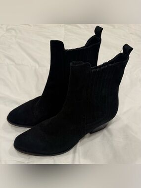 Elia B. London Black Suede Chelsea Ankle Boots Size 40